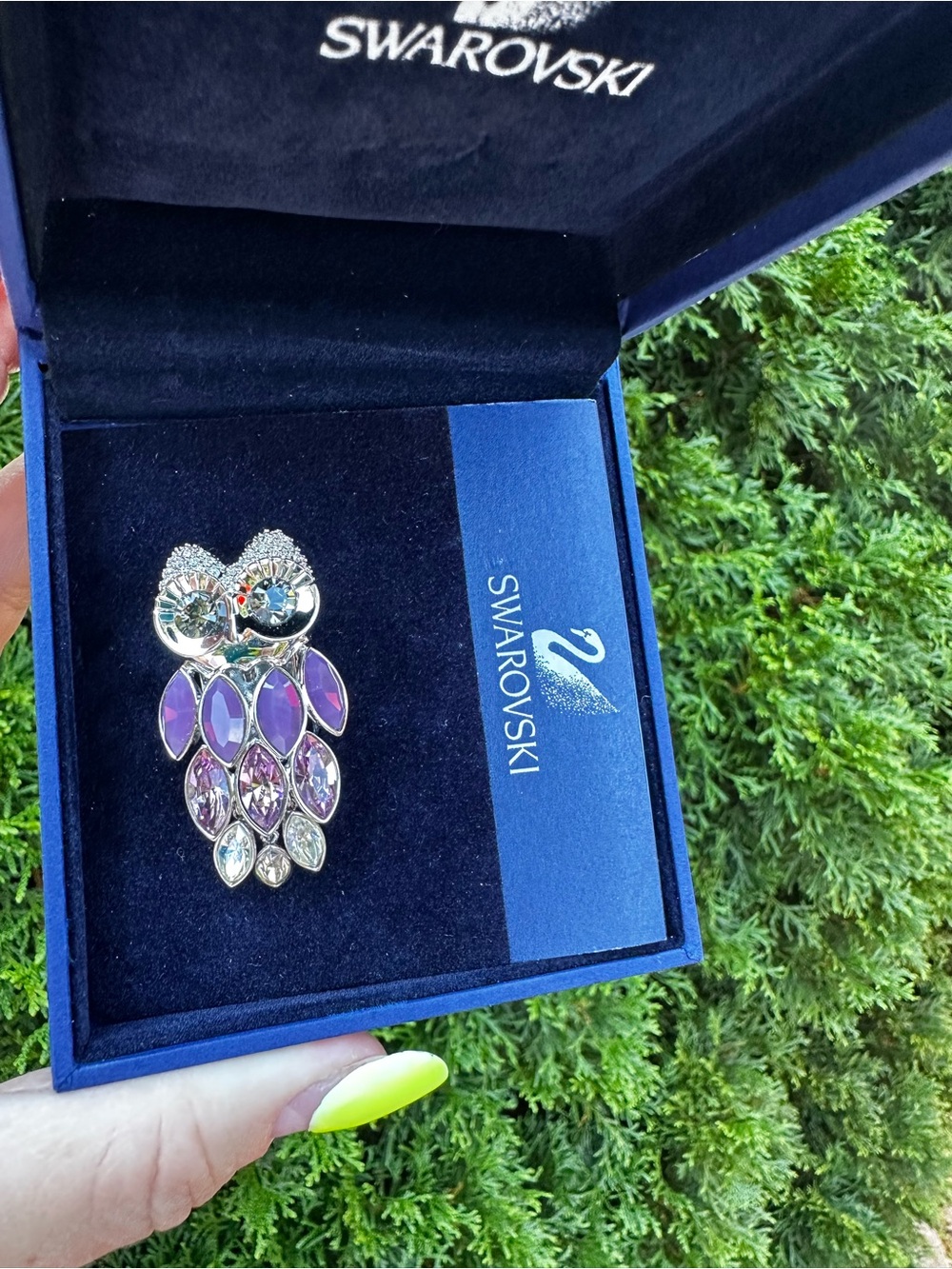 🦉✨💜BNIB Swarovski "Prisca" Crystal Owl Brooch Pin (Retired & Rare)💜✨🦉